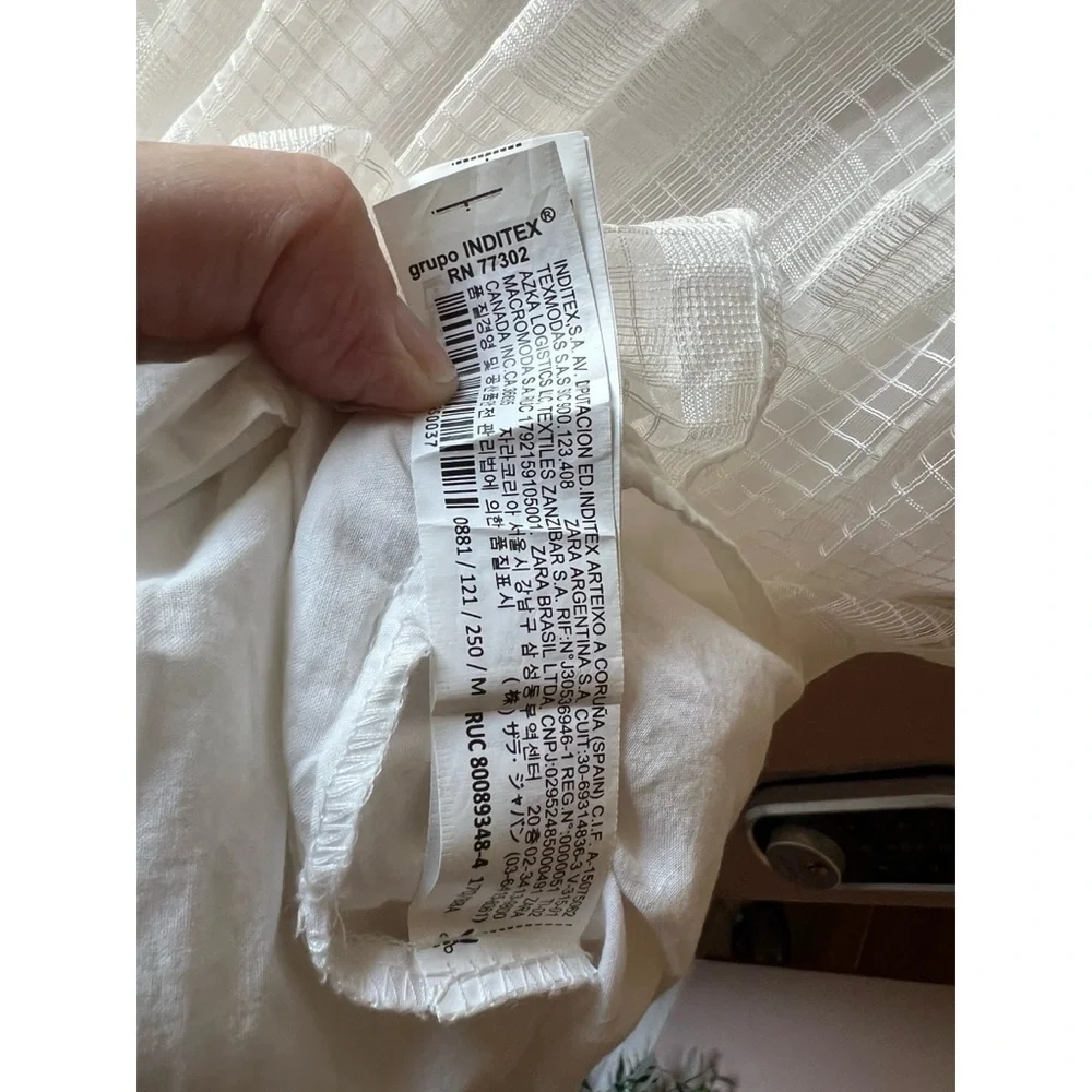 Zara Women's Off White Babydoll Tiered Lace Mini Dress NWT M #1071 - Picture 8 of 9